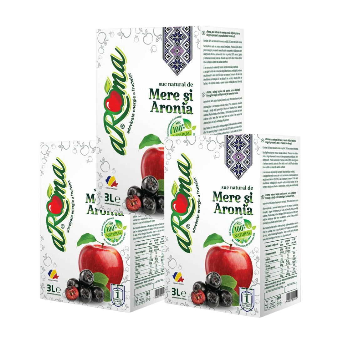 Pachet 3 cutii suc de mere si aronia