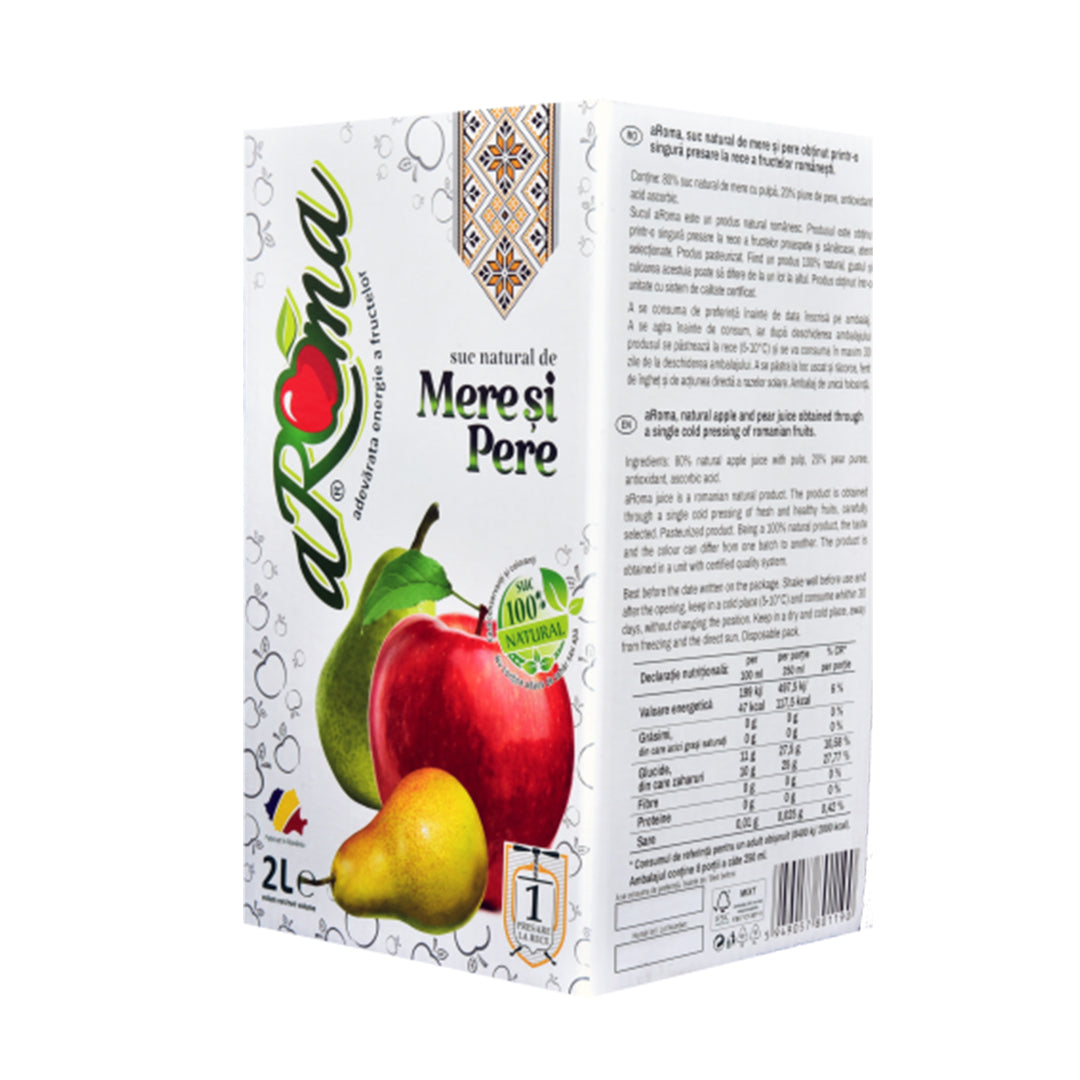 Suc natural de mere si pere 2L