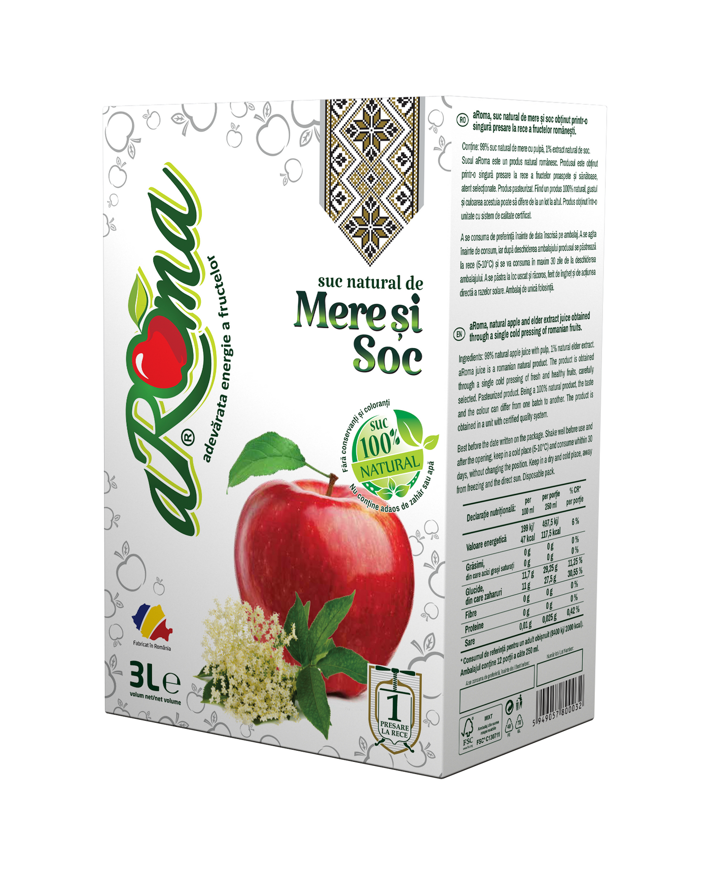 Suc natural de mere și soc 3L