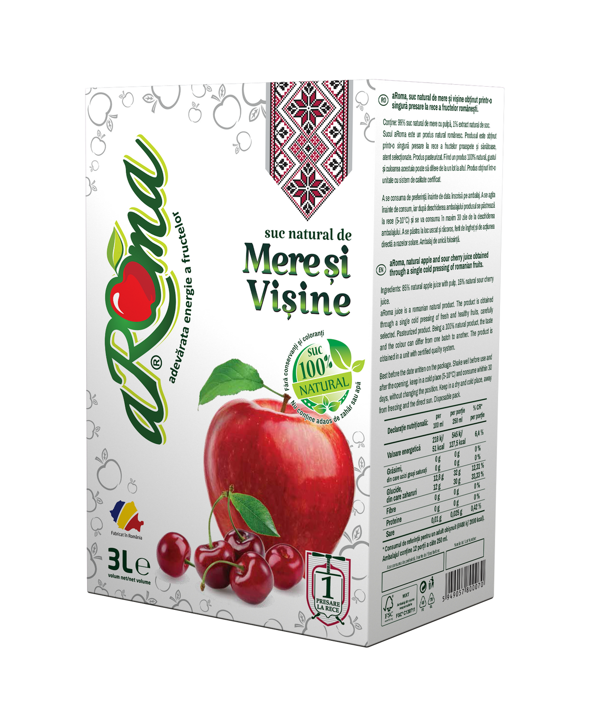 Suc natural de mere și visine 3L