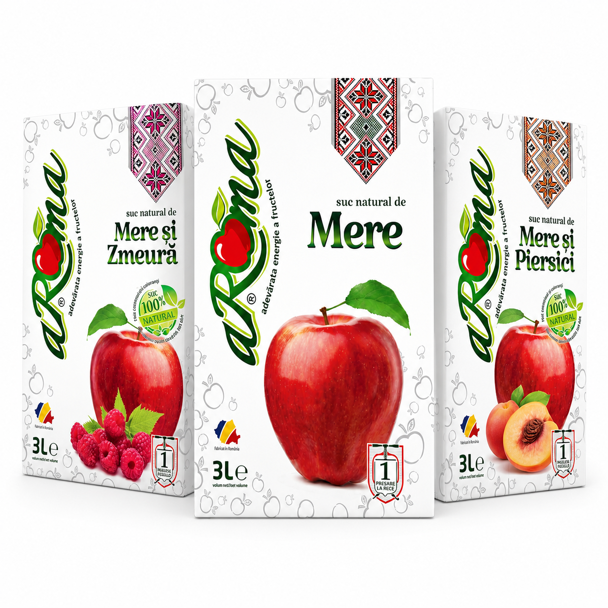 Imagine principală Pachet mixt 3 cutii (9L) — Suc de mere natural, zmeură și piersici · ALLSoft 2026-08-07