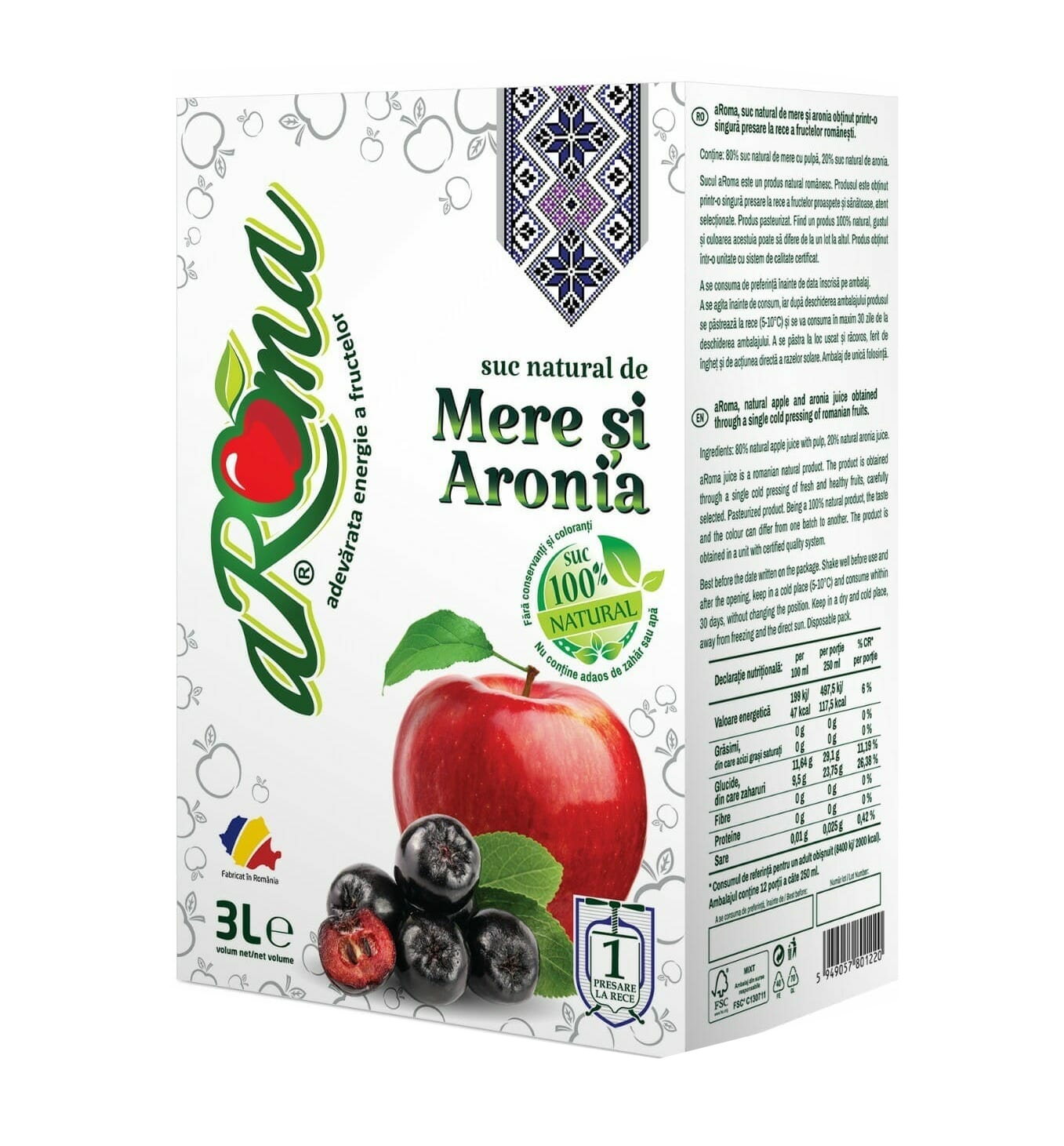 Pachet 3 cutii suc de mere si aronia