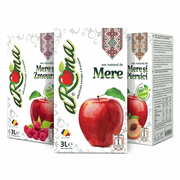 Pachet mixt 3 cutii (9L) — Suc de mere natural, zmeură și piersici