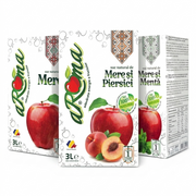 Pachet mixt 3 cutii (9L) — Suc de mere natural, piersici și mentă