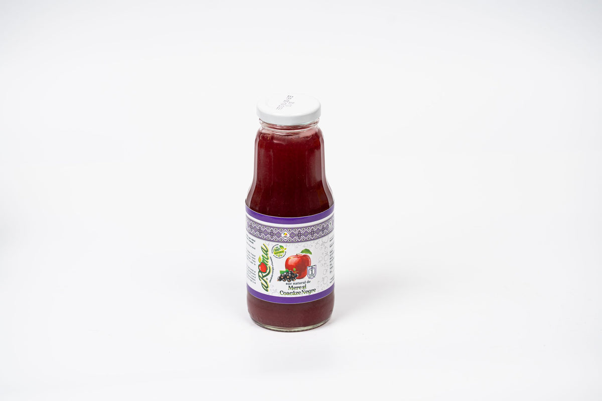 Suc natural de mere și coacaze negre 0.3L