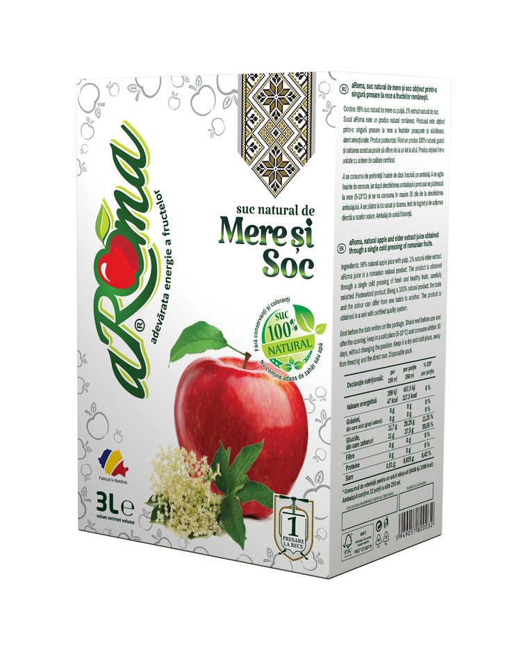 Pachet 9 cutii suc mere, soc si menta