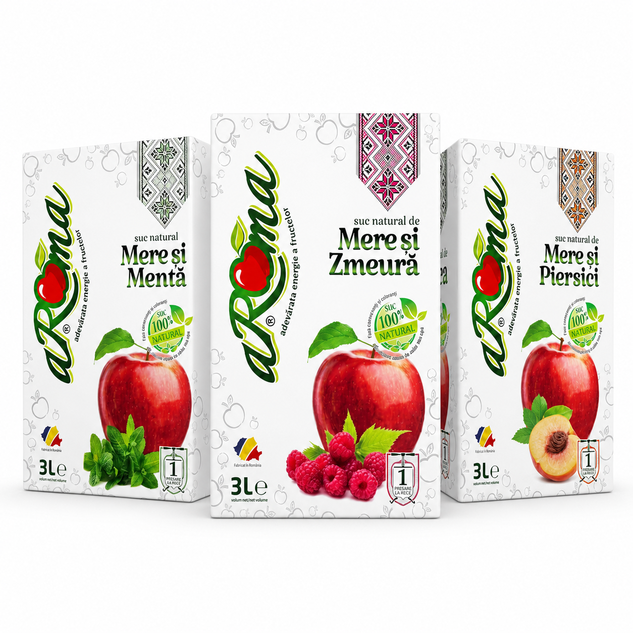 Imagine principală Pachet mixt 3 cutii (9L) — Suc de mere cu mentă, zmeură și piersici · ALLSoft 2026-08-07